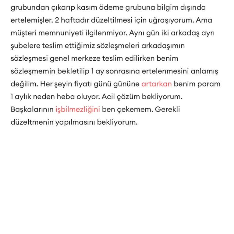 Eminevim Şube Hatası Nedeniyle Ödeme Grubum Değiştirildi