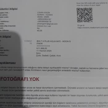Kasko Ücreti Ödememe Rağmen Süpürge Parçası Değişimi Yapılmadı, Mağdur Edildim