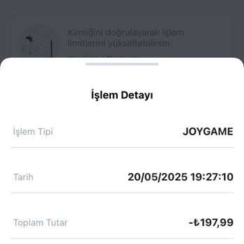 Joy Para Yüklemesi Yapıldı Ama Hesabıma Geçmedi