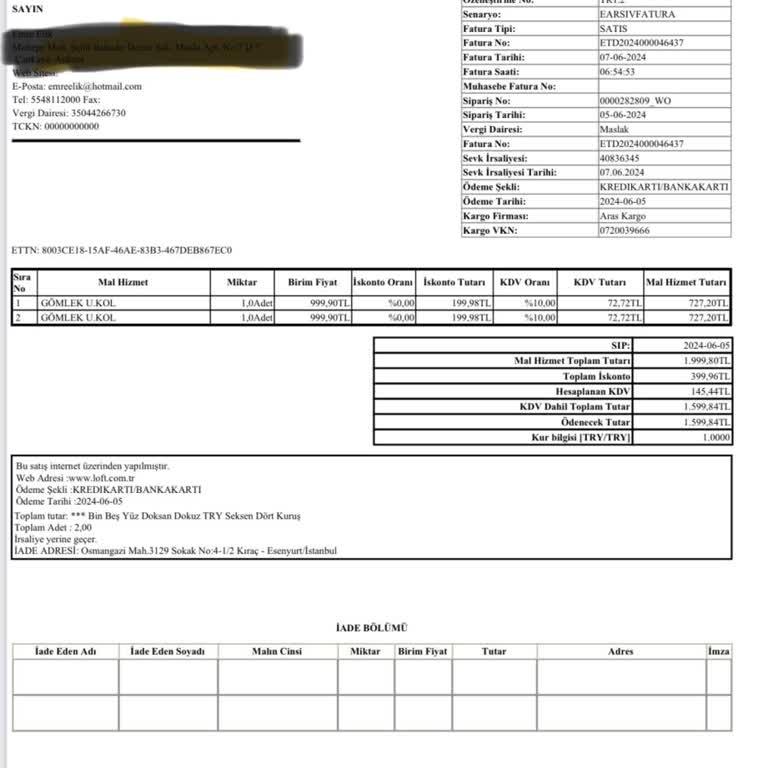 Loft Gömleğim 1 Yıl Dolmadan İplik Atmaya Başladı, Garanti Süresi Yetersiz