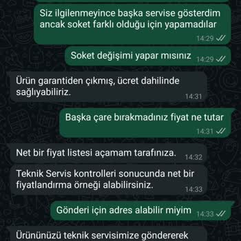 Teknik Servis Soket Arızasını Çözmedi Mağdur Oldum