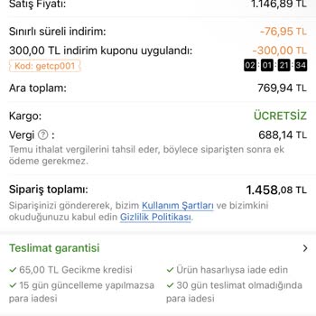 Temu Uygulamasında Kupon Ve Fiyatlandırma Sorunu