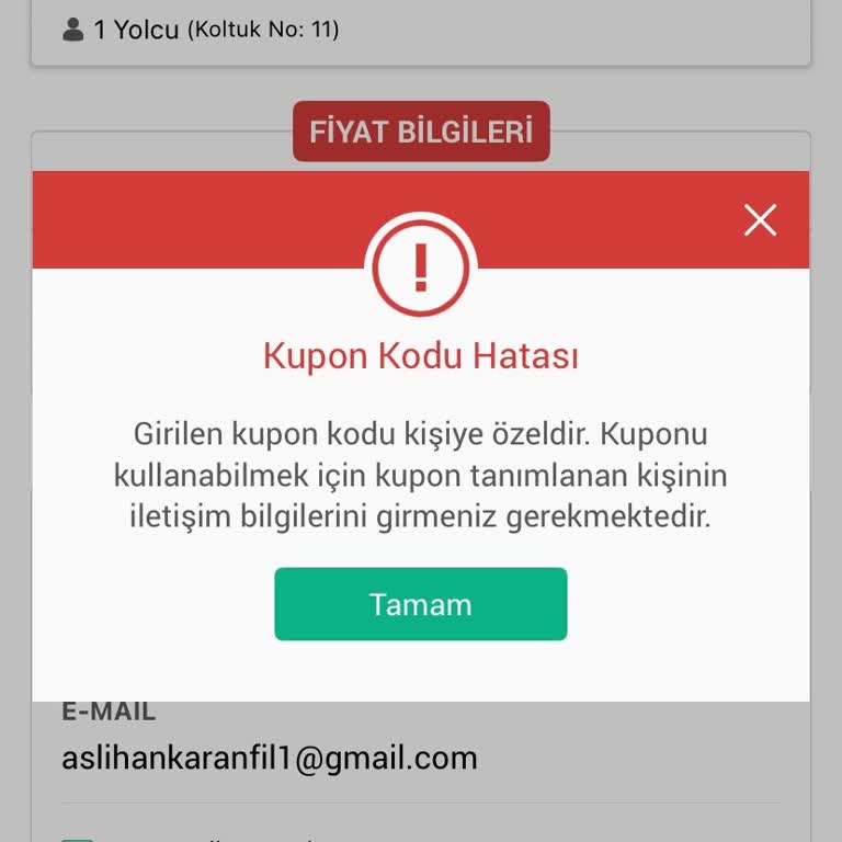 Açık Bilet Kodu Kullanılamıyor, İletişim Yok