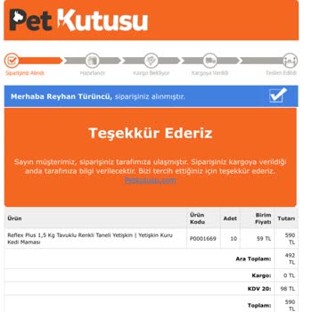 Petkutusu.com Aldığım Ürünleri Göndermiyor