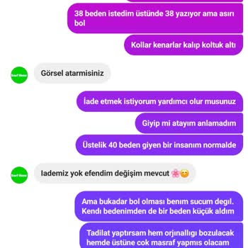 Yanlış Beden Ve İade Sorunu: Mağduriyetimin Giderilmesini İstiyorum