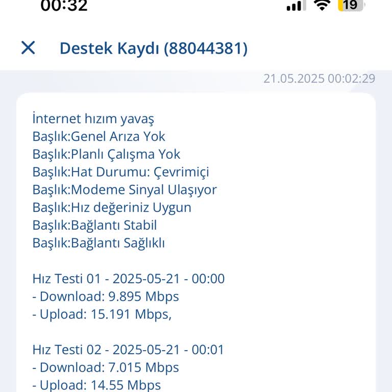 İnternet Hızı Düşüklüğü Ve Müşteri Hizmetlerine Ulaşılamıyor