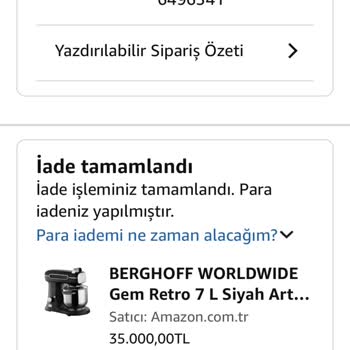 Amazon'dan Yapılan İade İşleminde Gecikme Ve Süreç Belirsizliği