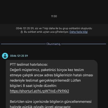 Şüpheli Mesaj İle Teslimat Bilgisi Güncelleme Baskısı