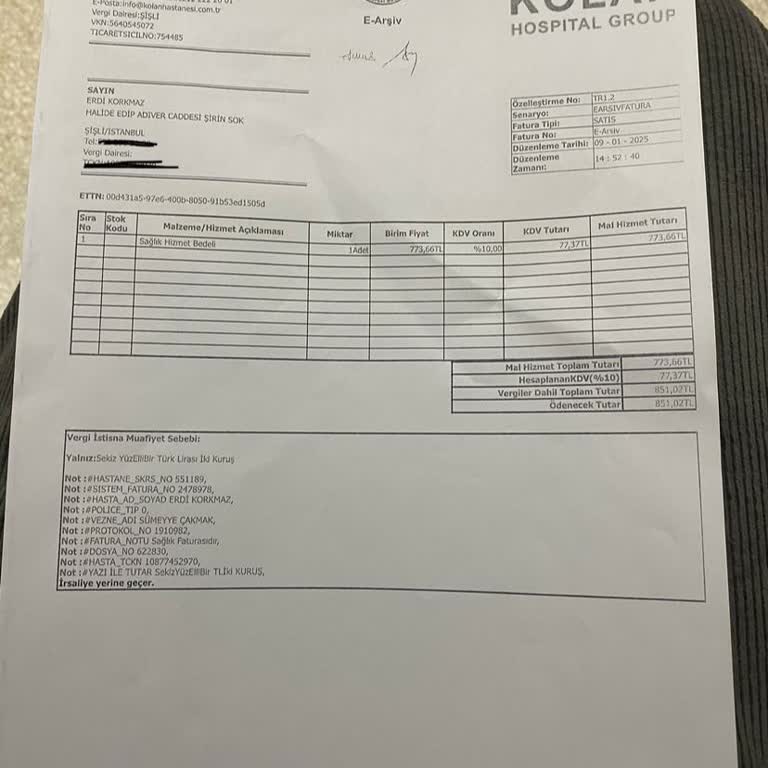 Kolan Hastanesi Hem Benden Hem Sigortadan Ödeme Aldı, İademi Aylardır Yapmıyor