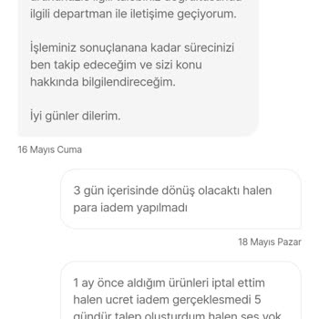 İptal Edilen Siparişin Ücret İadesi Yapılmadı, Mağdur Edildim