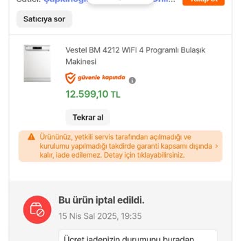 İptal Edilen Siparişin Ücret İadesi Yapılmadı, Mağdur Edildim