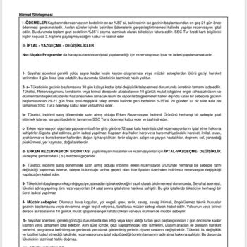 Turun Son Anda İptali Ve Sözleşmeye Uymayan Uygulama Mağduriyeti