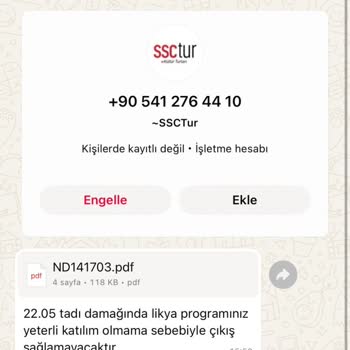 Turun Son Anda İptali Ve Sözleşmeye Uymayan Uygulama Mağduriyeti