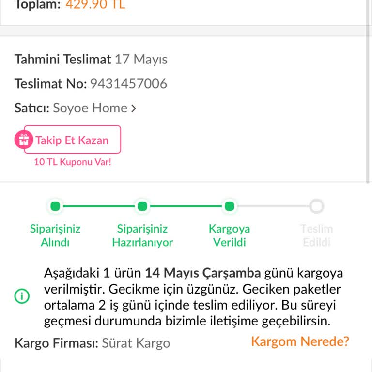 Sürat Kargo Kargomu Bir Haftadır Dağıtıma Çıkarmıyor