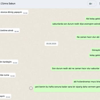 Zümra Sabun Kapora Ödememe Rağmen Siparişim Bir Ay Boyunca Gönderilmedi