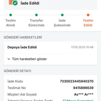 İade Sürecinde Ürün Eksikliği Ve Eksik Para İadesi