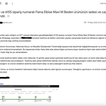 Riosso'dan Aldığım Ürünü İade Edemiyorum, Haklarım Engelleniyor