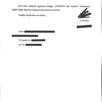 Sağlık Sigortası Poliçemin İptali Aylardır Gerçekleştirilmiyor, Mağdur Ediliyorum