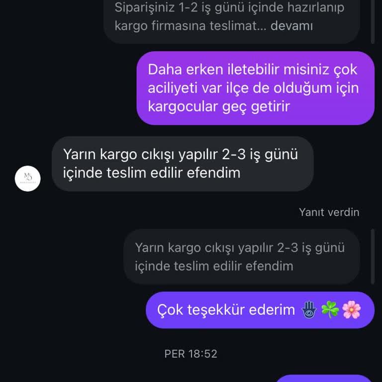 Siparişimin Kargoya Geç Verilmesi Ve İletişim Sorunu