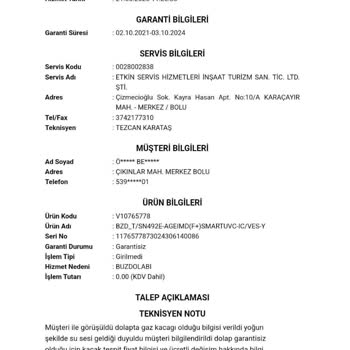 4 Yılda Arızalanan Buzdolabı Ve Yüksek Servis Ücretleri Hayal Kırıklığı Yarattı