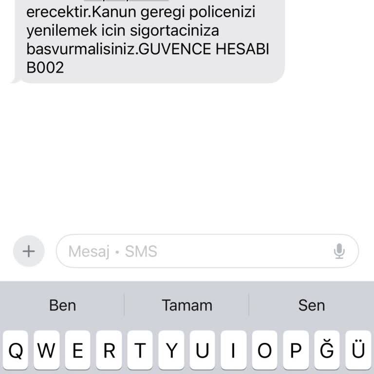Adıma Kayıtlı Olmayan Araç Plakası Üzerinden Yanıltıcı SMS Geldi