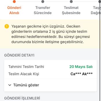 Trendyol Teslimat Sürecinde Gecikme Ve Yetersiz Destek