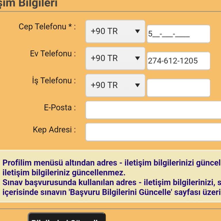ÖSYM İletişim Bilgileri Güncellenemiyor, Yetkiliye Ulaşamıyorum