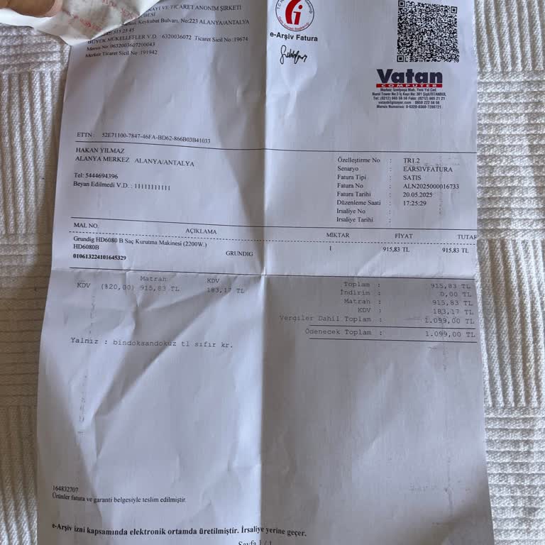 Vatan Bilgisayar Saç Kurutma Makinesi Değişimini Reddetti, Mağdur Oldum