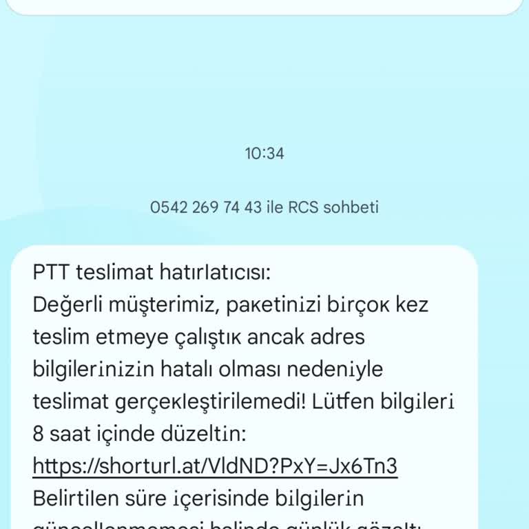 Kişisel Bilgilerimle Yapılan Sahte Kargo Mesajı Mağduriyeti