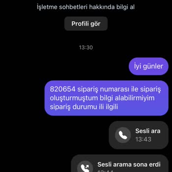 Sipariş Durumu Hakkında Bilgi Alınamıyor
