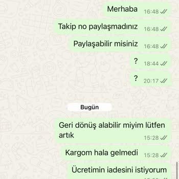 Satın Alınan Ürünün Gönderilmemesi Ve İletişim Sorunu