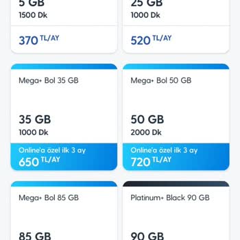 Turkcell Yüksek Tarife Fiyatları