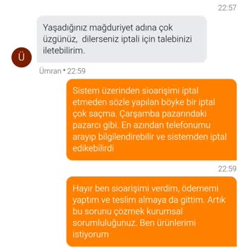 Migros'tan Aldığım Sipariş Hazırlanmadı, Bilgilendirme Yapılmadı