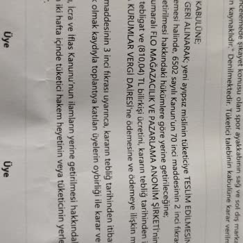 FLO Mağazası Tüketici Hakem Heyeti Kararını Tanımadı, Misli Ödeme Yapılmadı