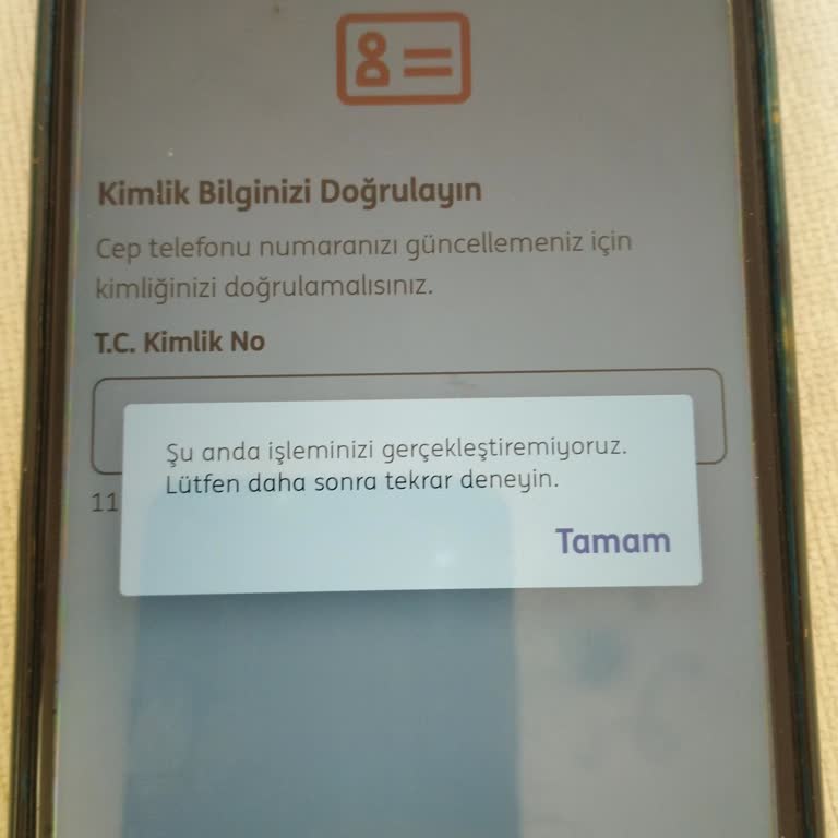 ING Mobil Uygulamasında Giriş Sorunu Ve Müşteri Hizmetlerine Ulaşamama