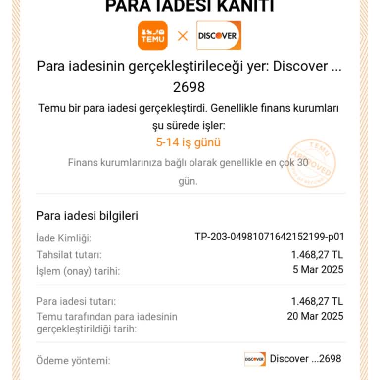İade Edilmeyen Para Ve Geciken Süreç Nedeniyle Mağduriyet