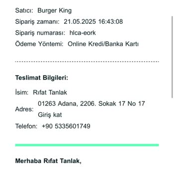 Yemeksepeti Burger King Siparişlerinde Sürekli Gecikme Ve İptal Sorunu