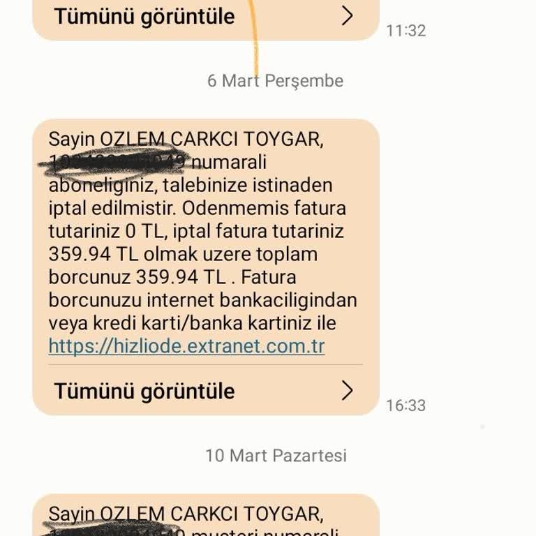 Müşteri Temsilcisine Ulaşılamıyor, Hizmet Sonlandırılamıyor