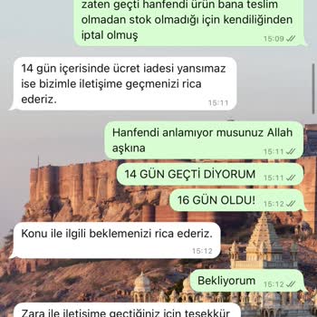 Zara'dan İptal Edilen Sipariş Ve Yapılamayan İade Mağduriyeti