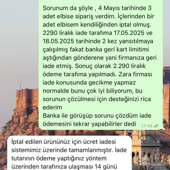 Zara'dan İptal Edilen Sipariş Ve Yapılamayan İade Mağduriyeti