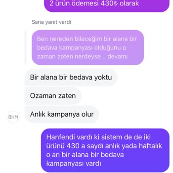 Bir Alana Bir Bedava Kampanyasında Eksik Ürün Ve Gecikmeli Teslimat