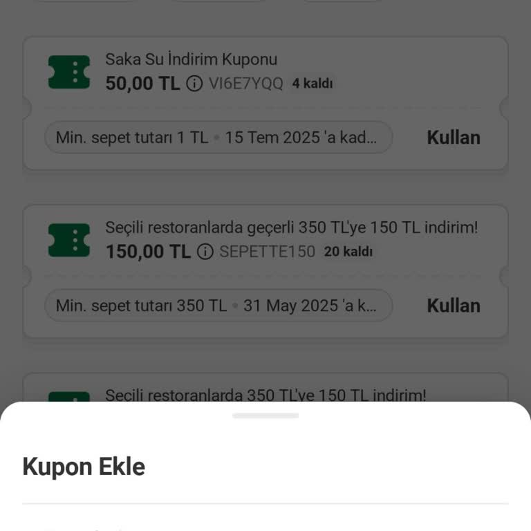 Obilet'ten Aldığım Kupon Yemeksepeti'nde Geçerli Değil!