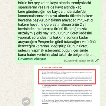 Arızalı Ürün Ve İade Talebimin Reddedilmesi Nedeniyle Mağduriyet Yaşıyorum
