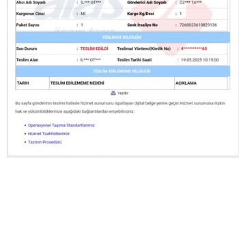 İadem Teslim Alındı Ama Sistemde Teslim Edilmedi Görünüyor