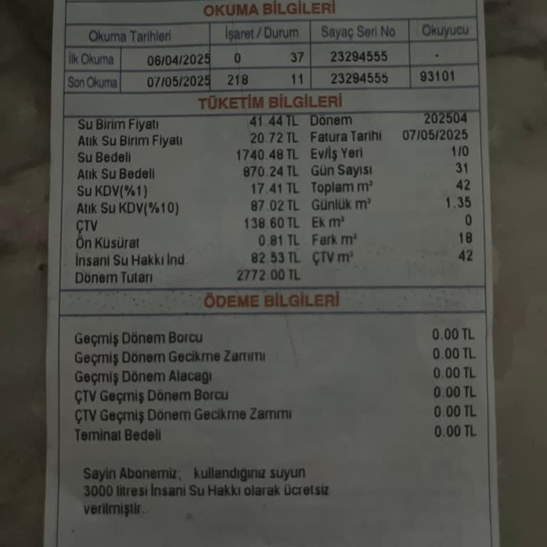 Beklenmedik Su Faturası Artışı Ve Çözüm Beklentisi