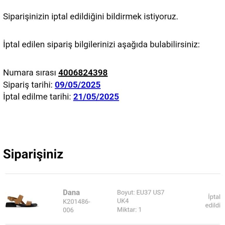 Siparişim İptal Edildi, Para İadesi Ve Bilgilendirme Yapılmadı