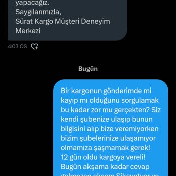 Sürat Kargo Kayıp Kargo Sorunumu Günlerdir Çözmüyor, Mağduriyetim Devam Ediyor