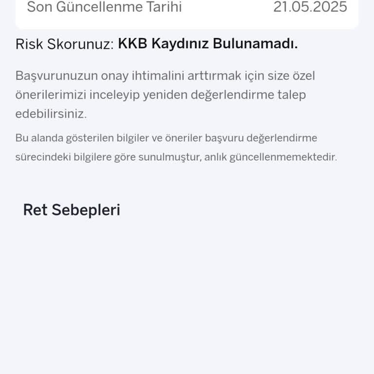 Kredi Kartı Başvurum KKB Kaydı Yok Gerekçesiyle Sürekli Reddediliyor