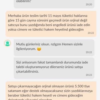 Orijinal Olmayan Ürün Ve Yetersiz Müşteri Hizmeti