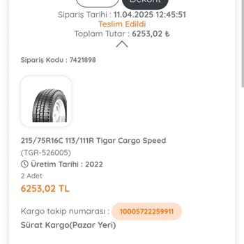 Aldığım Lastikte Üretim Hatası Ve Sonrasında Yaşanan Mağduriyet